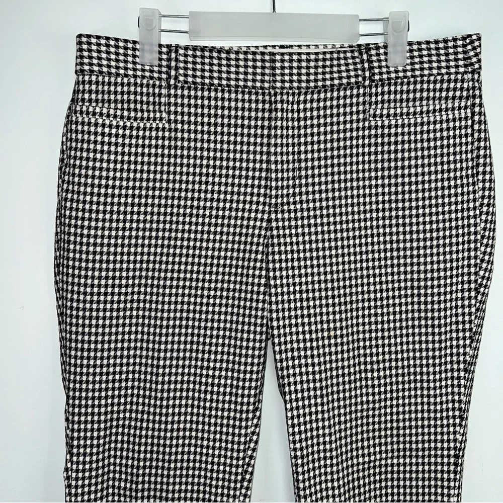 Banana Republic Sloan Houndstooth Ankle Pants Size 10 Workwear Chic Black White